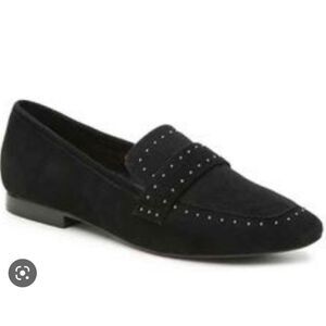 Bleeker & bond black suede studded loafers size 7
